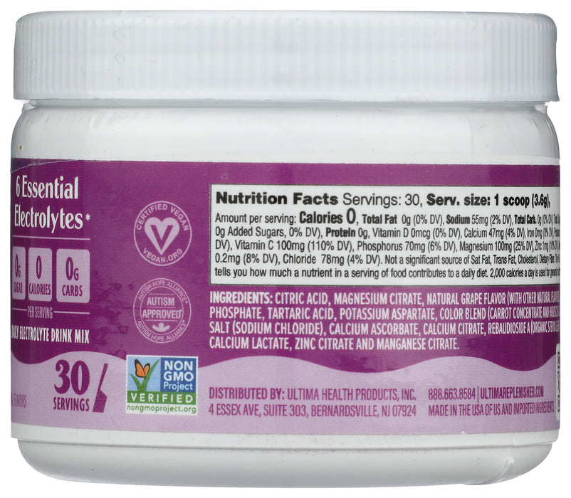 Electrolyte Powder, Grape, 30 serv