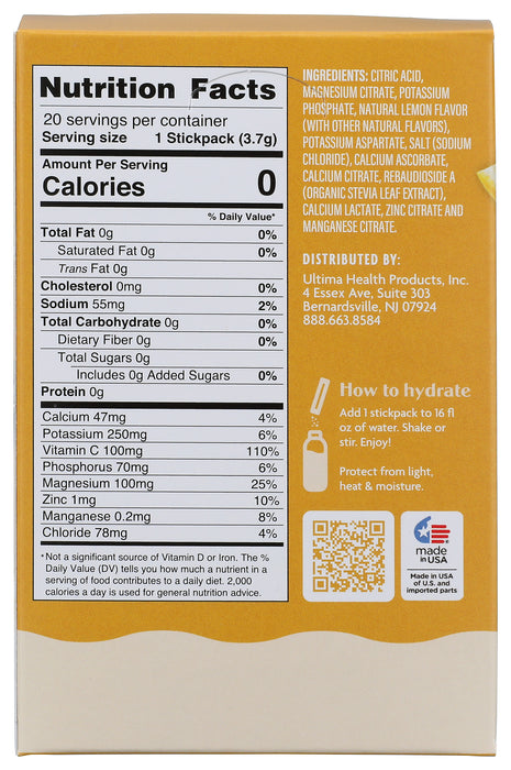 Electrolyte Powder, Lemonade, 20 stick pk