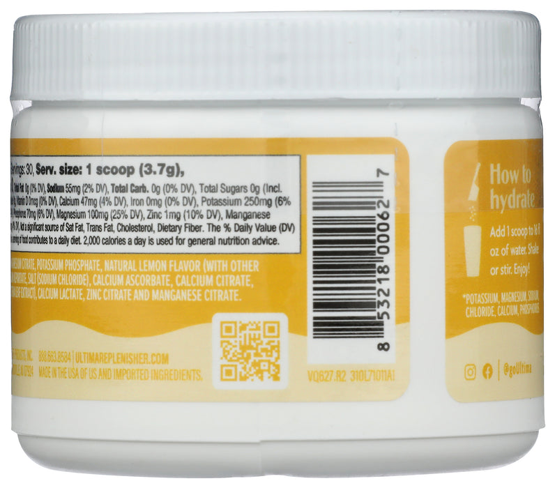 Electrolyte Powder, Lemonade, 30 serv