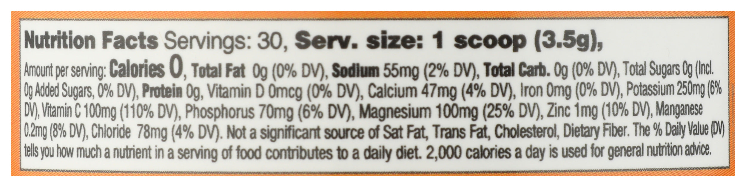 Electrolyte Powder, Orange, 30 serv