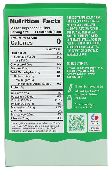 Electrolyte Powder, Watermelon, 20 stick pk