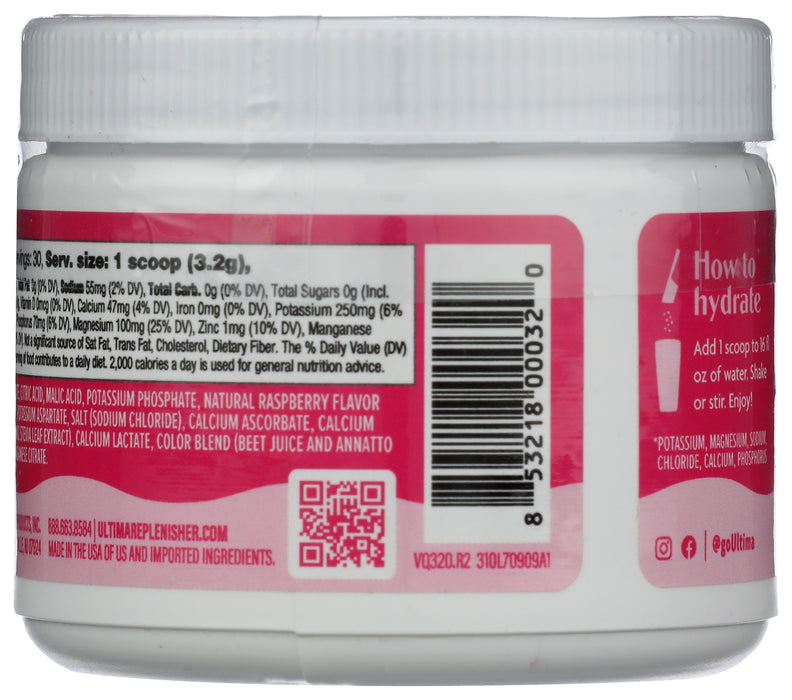 Electrolyte Powder, Raspberry, 30 serv
