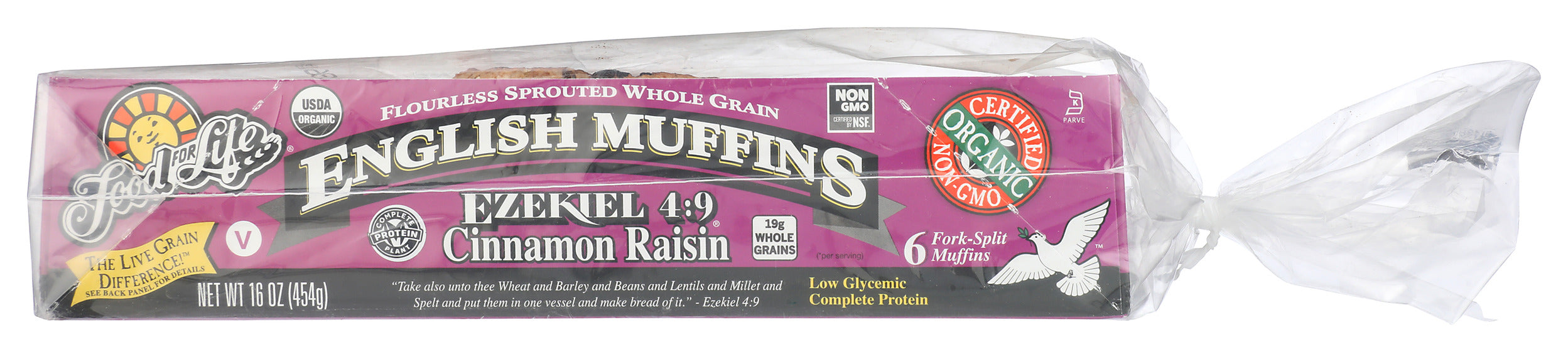 Ezekiel 4:9 Cinnamon Raisin English Muffins, Org, 16 oz