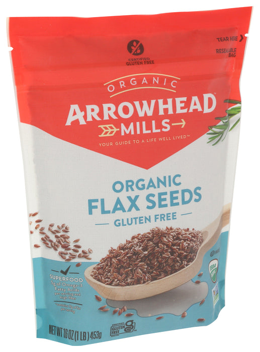 Flax Seed Brown, Org, 16 oz