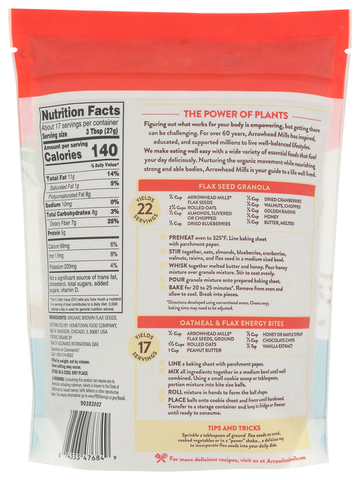 Flax Seed Brown, Org, 16 oz