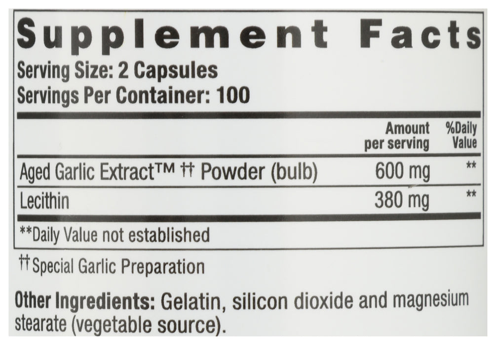 Garlic Extract, Aged, #104, Cholesterol, 200cap