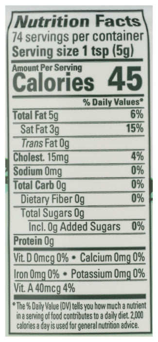 Ghee Clarified Butter, Org, 13 oz