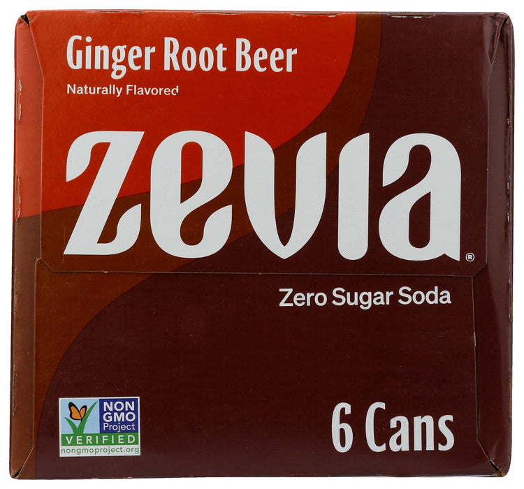 Ginger Root Beer, Zero Cal, 6/12 floz