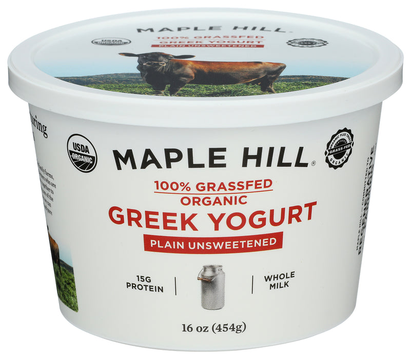 Greek Yogurt, Gressfed WM, Plain, Org, 16 oz