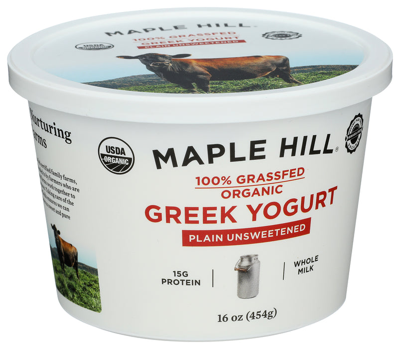 Greek Yogurt, Gressfed WM, Plain, Org, 16 oz