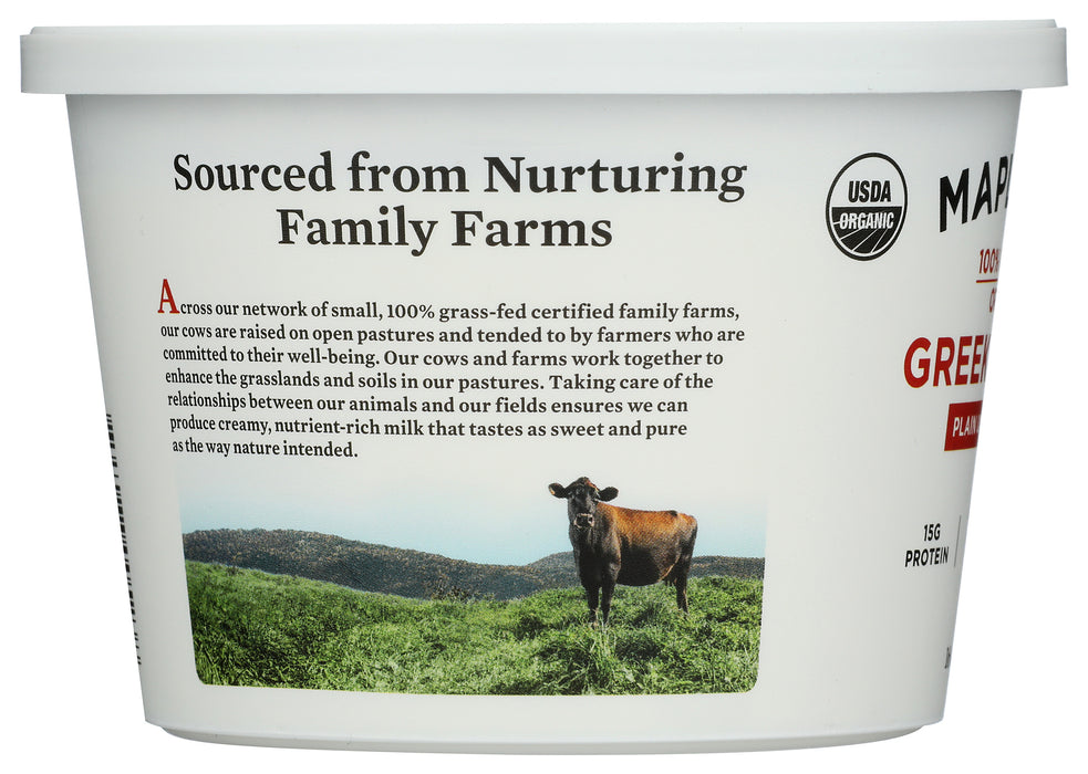 Greek Yogurt, Gressfed WM, Plain, Org, 16 oz