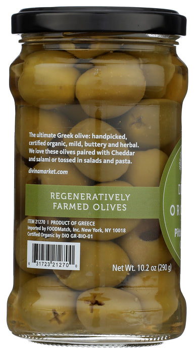 Green Olives Pitted, Org, 5.3 oz