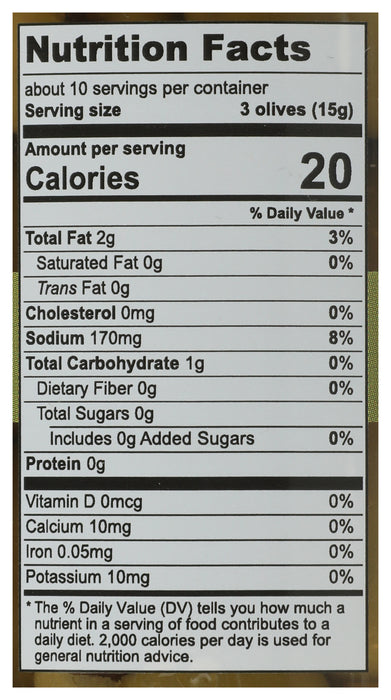 Green Olives Pitted, Org, 5.3 oz