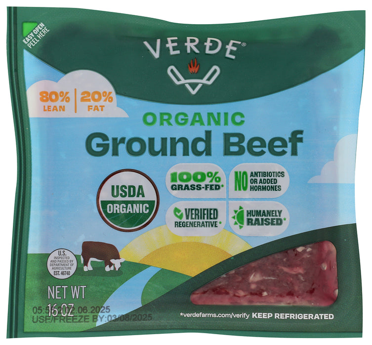 Ground Beef Grass-Fed, Org, 16 oz