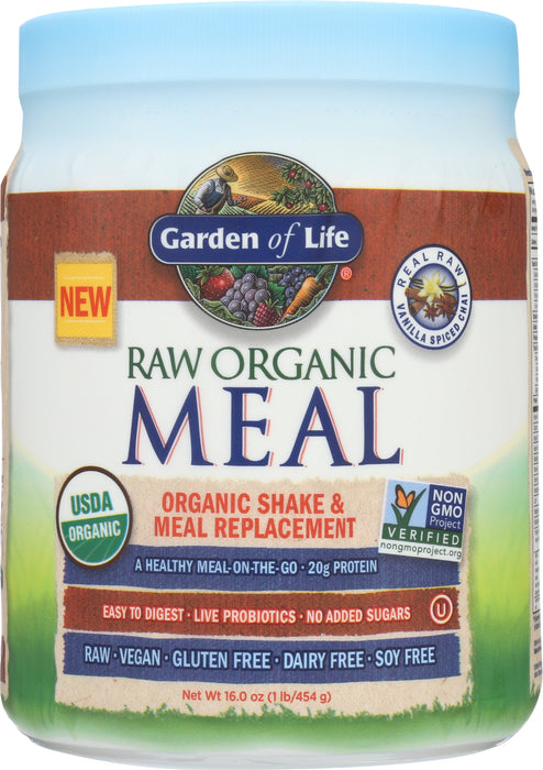 Raw Organic Meal, Vanilla Chai, 454 g