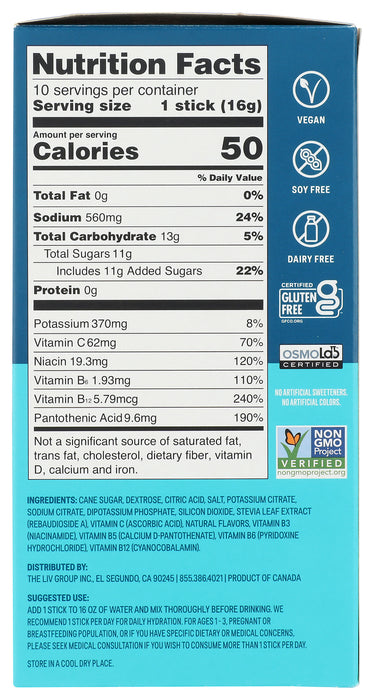 Hydration Multiplier, Lemon Lime, 10 ct box