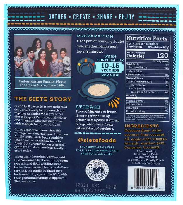 Cassava & Coconut Flour Tortilla, 7 oz