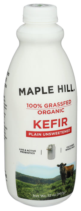 Kefir Grassfed Whole Milk, Plain, Org, 32 oz