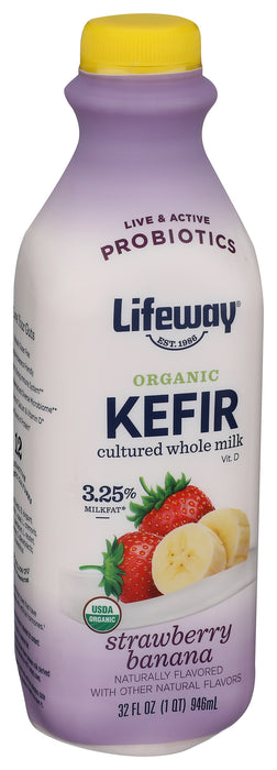Keifer Whole Milk, Strawberry Banana, Org, 32 floz