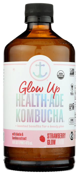 Kombucha, Strawberry Glow, Org, 16 fl oz