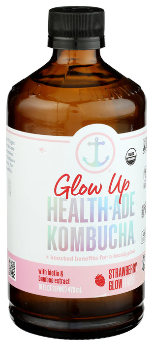 Kombucha, Strawberry Glow, Org, 16 fl oz