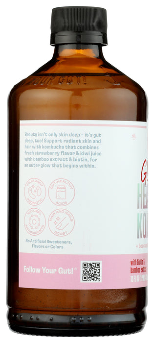 Kombucha, Strawberry Glow, Org, 16 fl oz