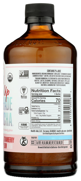 Kombucha, Strawberry Glow, Org, 16 fl oz