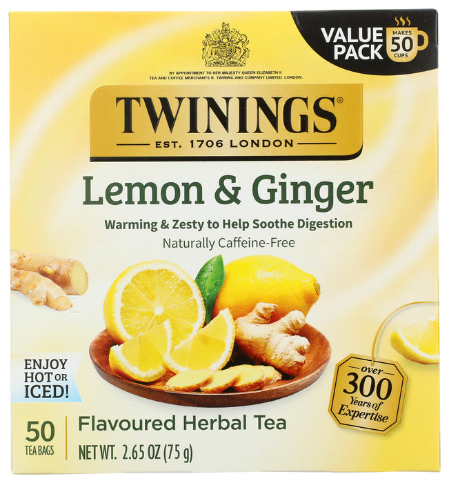 Lemon & Ginger Herbal Tea, 50 tbag