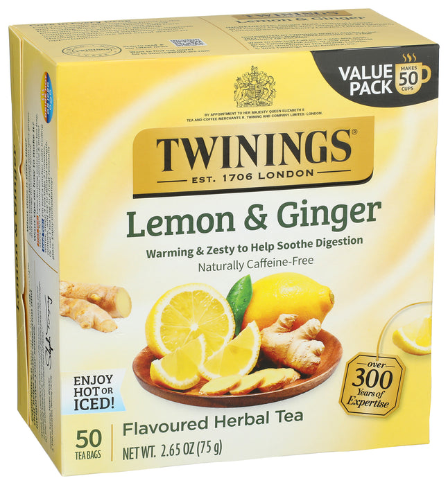 Lemon & Ginger Herbal Tea, 50 tbag