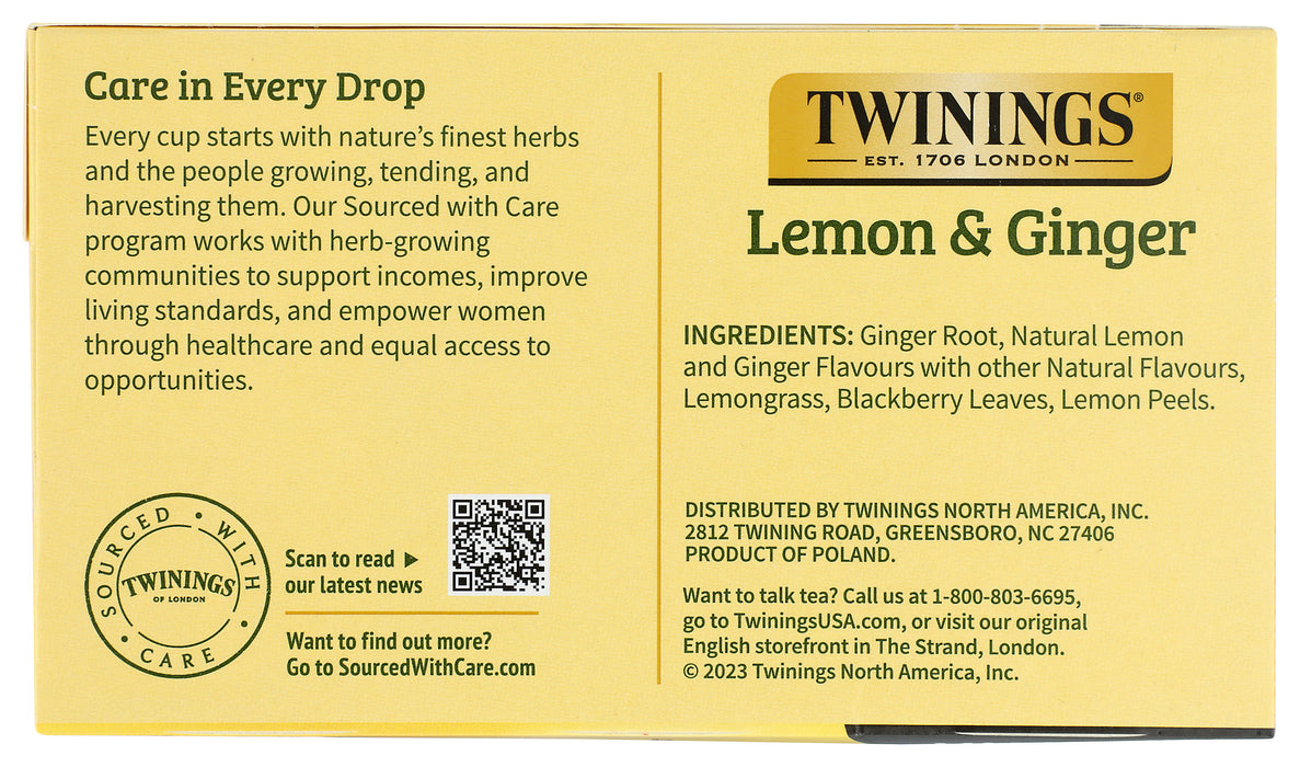 Lemon & Ginger Herbal Tea, 50 tbag