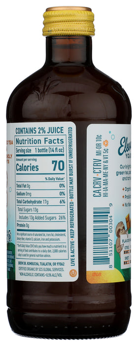 Lemon Ginger Kombucha, Org, 14 floz