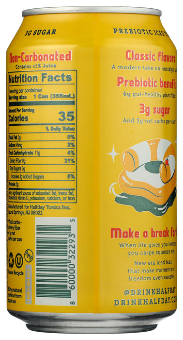 Lemon Iced Tea, Prebiotic Tea, 12 floz