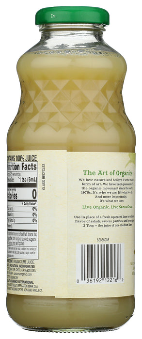 Lime Juice 100%, Org, 16 floz
