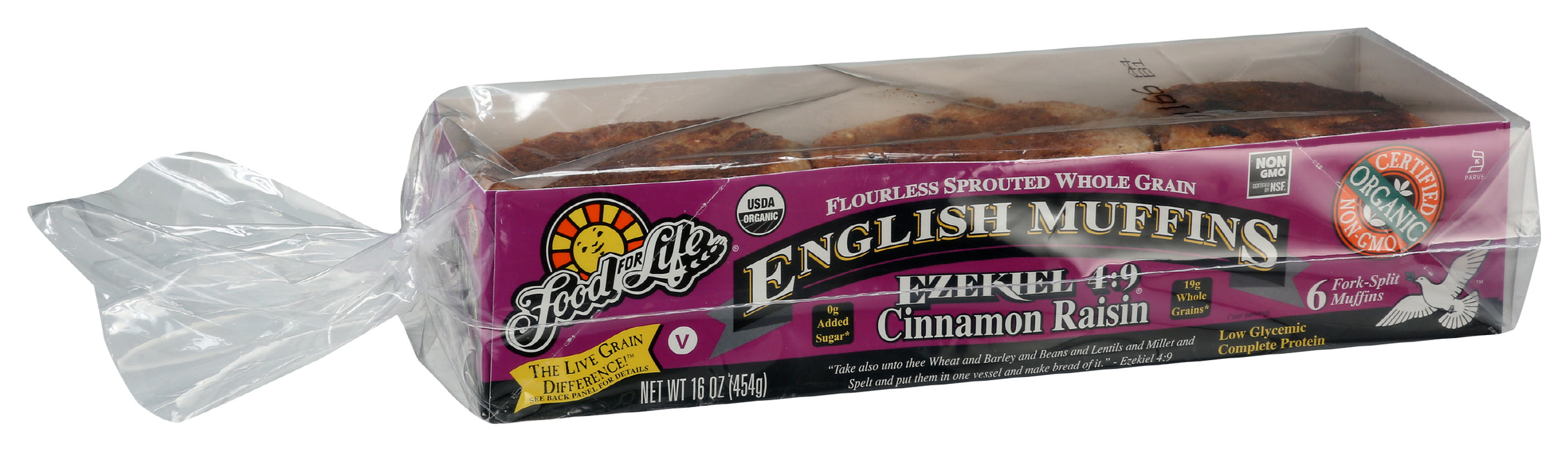 Ezekiel 4:9 Cinnamon Raisin English Muffins, Org, 16 oz