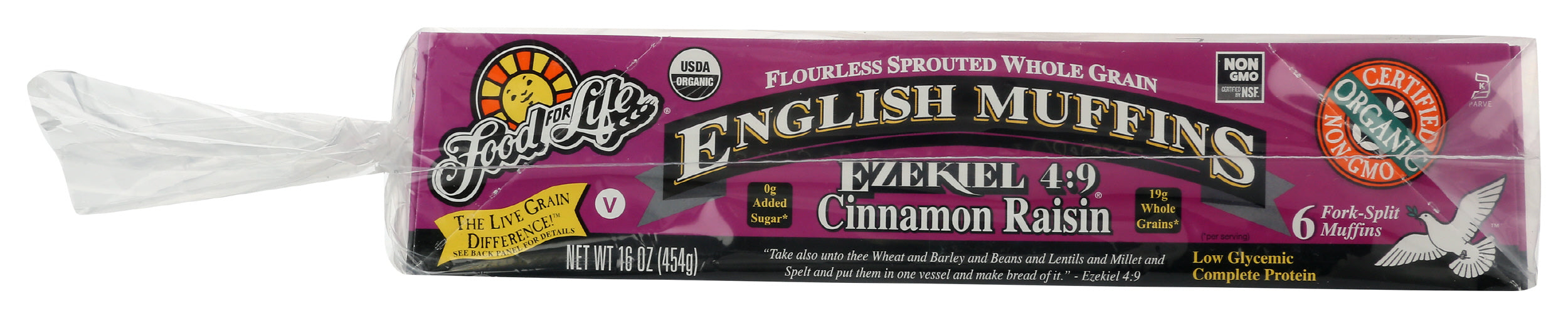 Ezekiel 4:9 Cinnamon Raisin English Muffins, Org, 16 oz