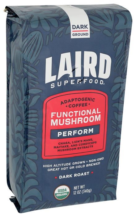 Peruvian Coffee With Functional Mushrooms, Dark Roast, Org, 12 oz