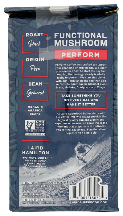 Peruvian Coffee With Functional Mushrooms, Dark Roast, Org, 12 oz