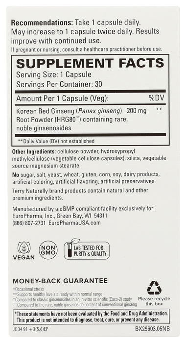 Red Ginseng HRG80 Energy, 30 cap