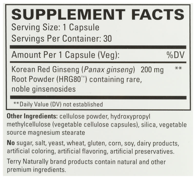 Red Ginseng HRG80 Energy, 30 cap