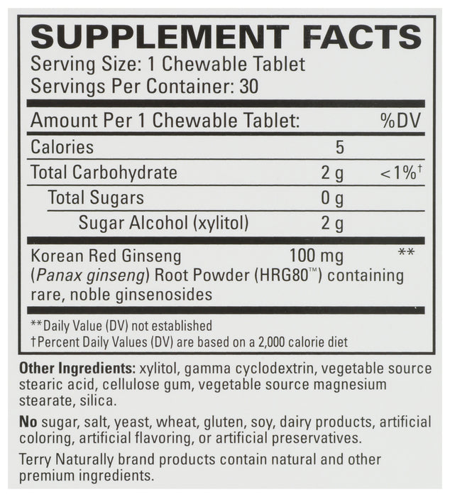 Red Ginseng HRG80 Energy, 30 chew