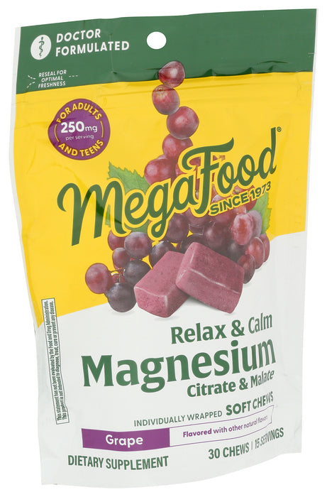 Relax & Calm Magnesium Soft Chews, Grape, 30 chew