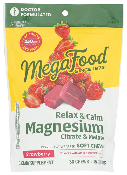 Relax & Calm Magnesium Soft Chews, Strawberry, 30 chew