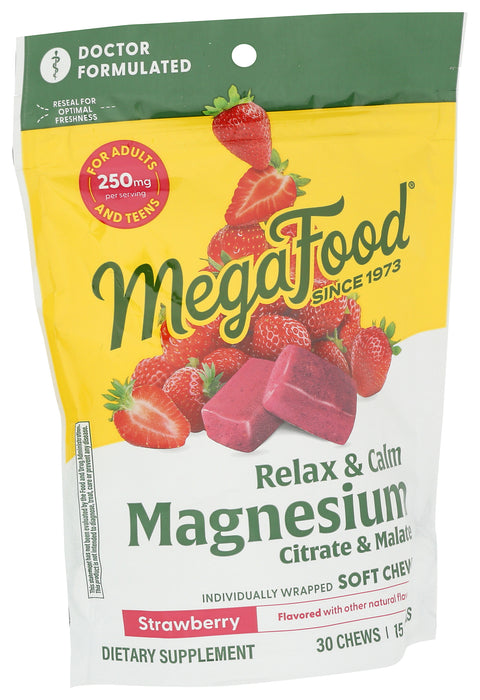 Relax & Calm Magnesium Soft Chews, Strawberry, 30 chew