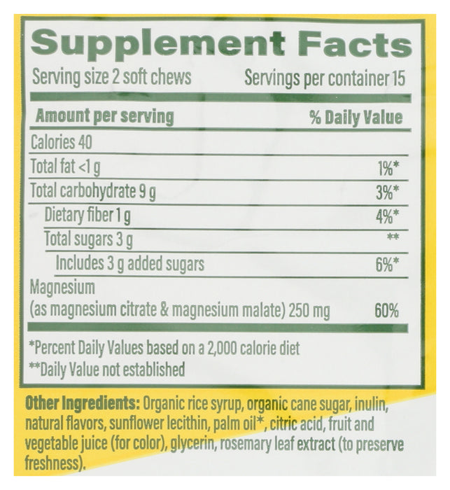 Relax & Calm Magnesium Soft Chews, Strawberry, 30 chew