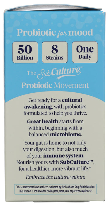 SubCulture Probiotic for Mood 50B SS, 30 cap