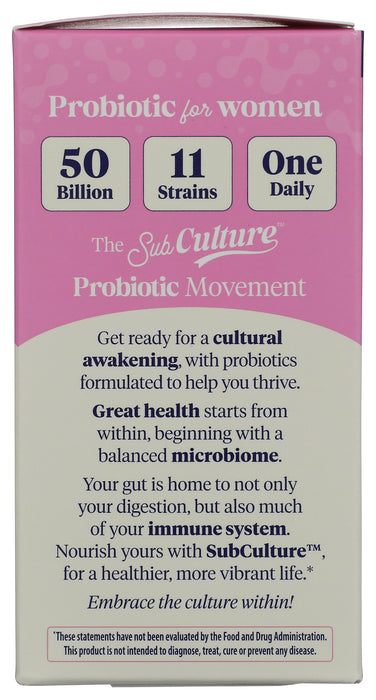 SubCulture Probiotic for Women 50B SS, 30 cap