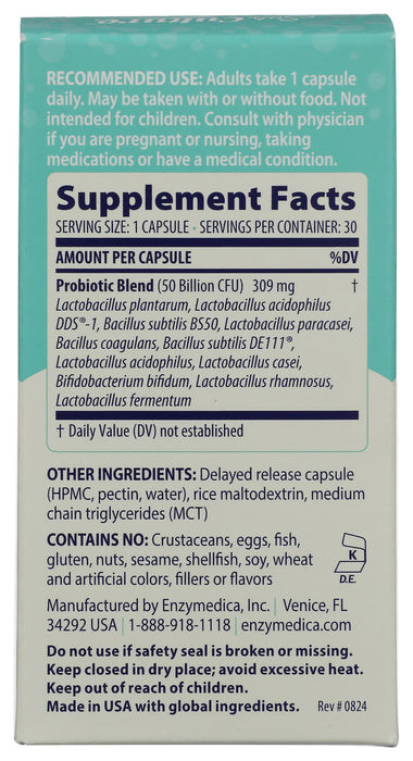 SubCulture Probiotic for Bloat 50B SS, 30 cap