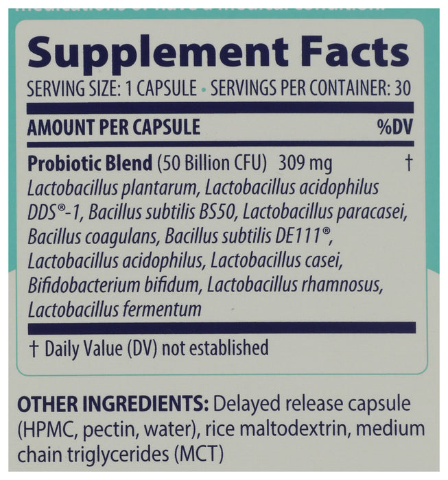 SubCulture Probiotic for Bloat 50B SS, 30 cap