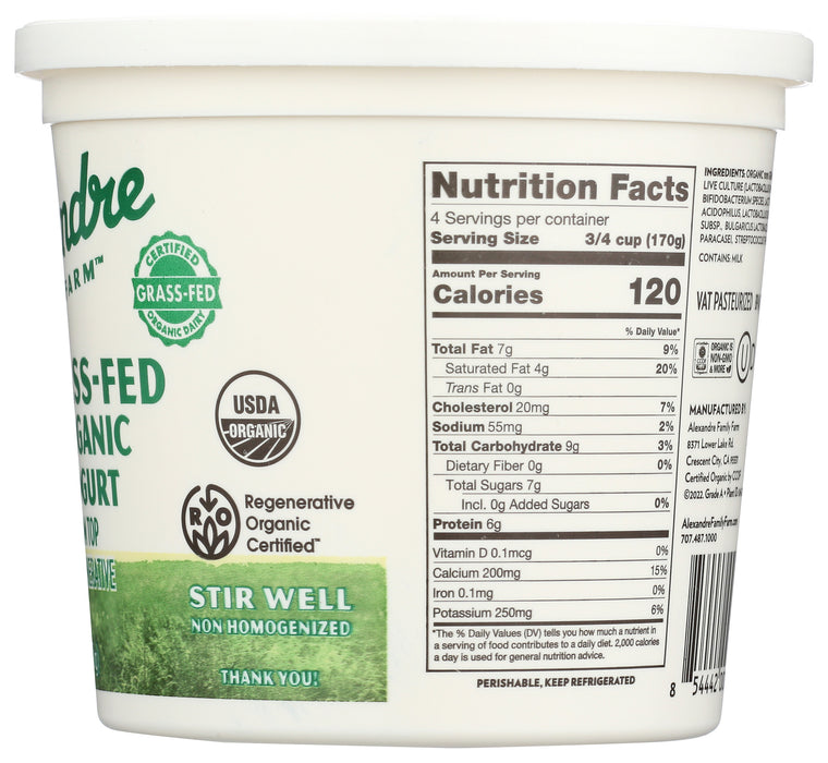 A2/A2 Plain Yogurt, Org, Grass Fed, 28 fl oz