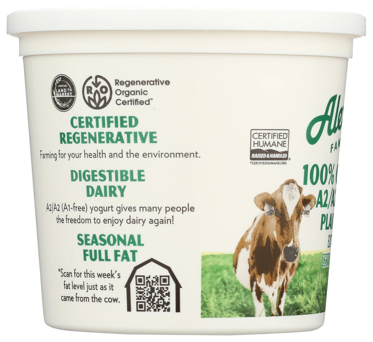 A2/A2 Plain Yogurt, Org, Grass Fed, 28 fl oz